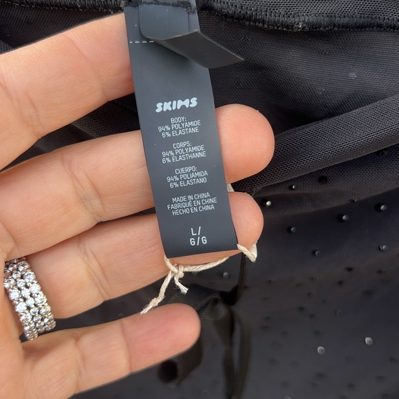 Skims Mesh Rhinestone Swim Cover Up Mini Skirt Onyx. Size L - Picture 4 of 14